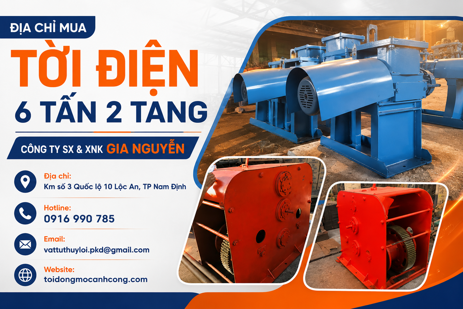 Liên hệ mua tời điện 6 tấn 2 tang